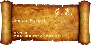 Geréb Margit névjegykártya